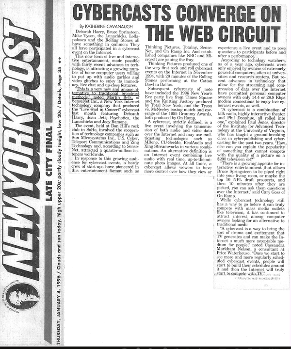 [early TECH] • Live @nd InConcert, NEW YORK POST